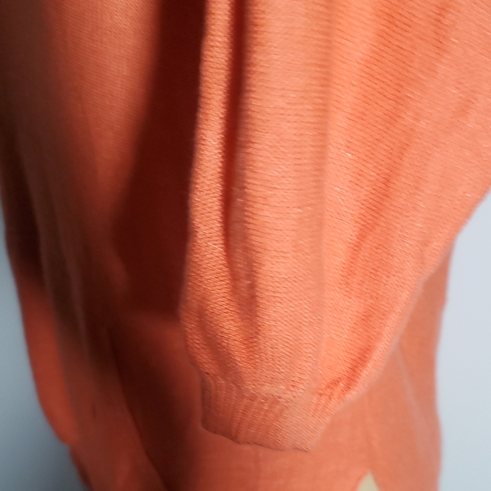 FREE PEOPLE Size XS OPTIMISTIC LINEN BLEND Women's Coral Hooded Pullover Top - Picture 6 of 15